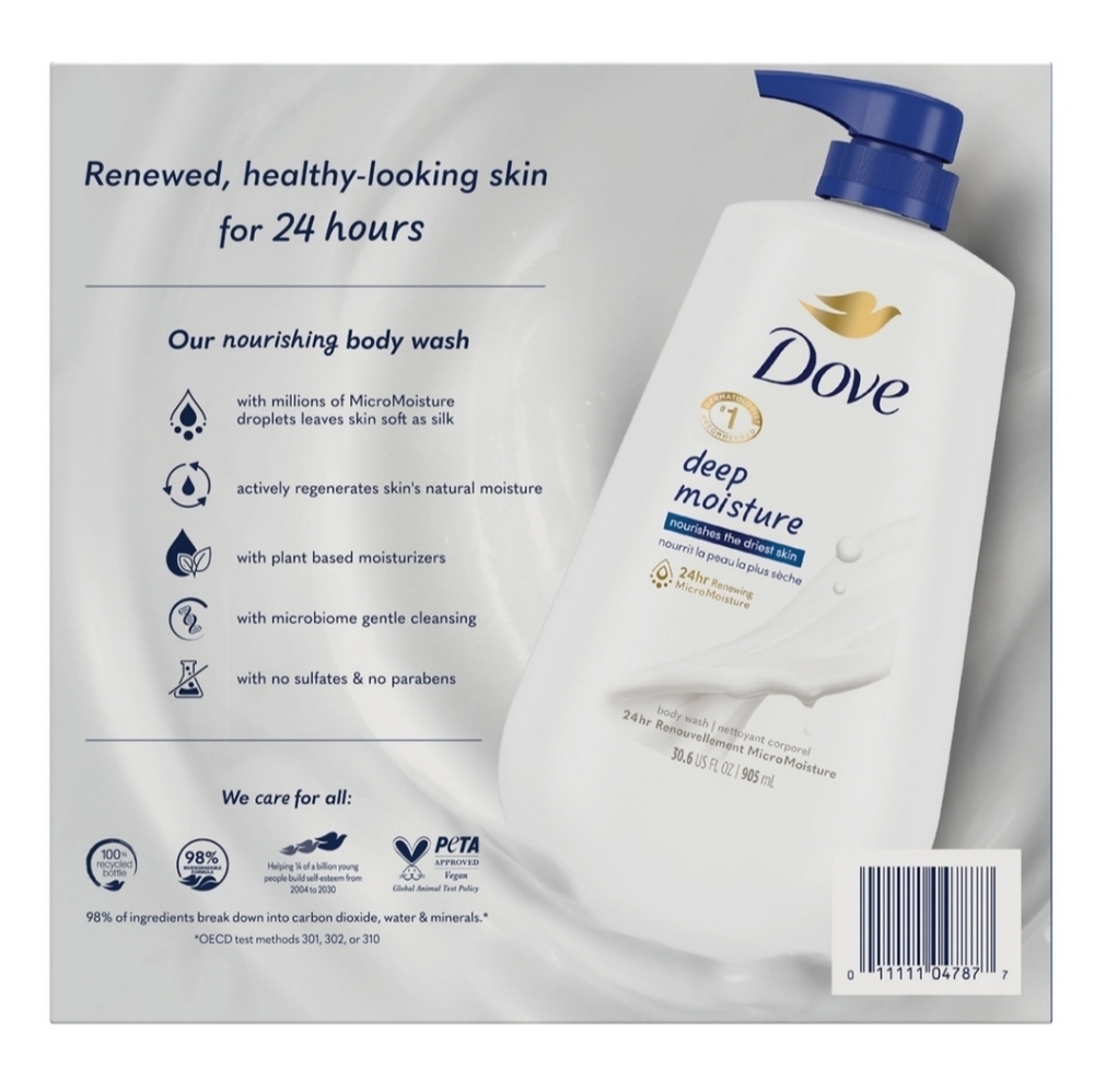 Dove Deep Moisture Renewing Body Wash 30.6 fl oz 2 pk - Picture 3 of 5